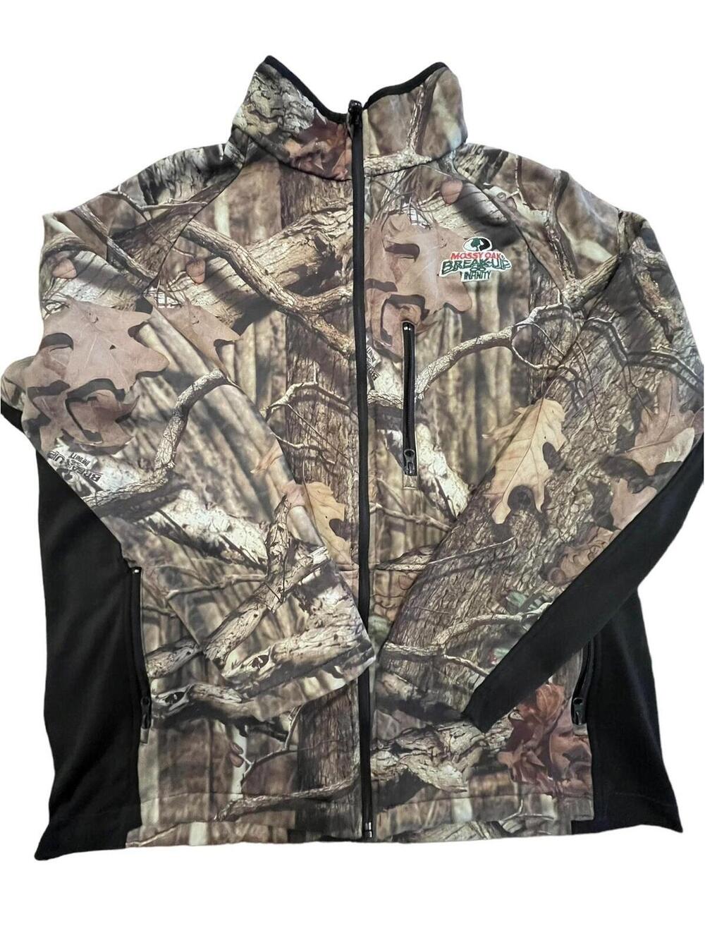 Mossy Oak Jacket Coat Break Up Infinity Camouflage Front Zip Sz L 42-44